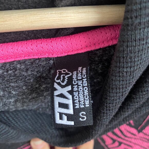 Fox Y2K Black Racing Hoodie Men's Size Small Graphic Logo Pullover - Picture 3 of 5